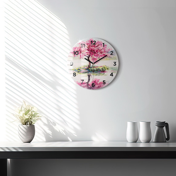 Round glass clock Tree Mosaic