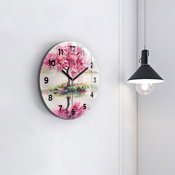 Round glass clock Tree Mosaic
