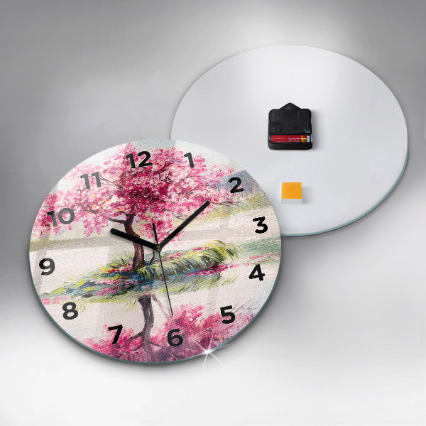 Round glass clock Tree Mosaic