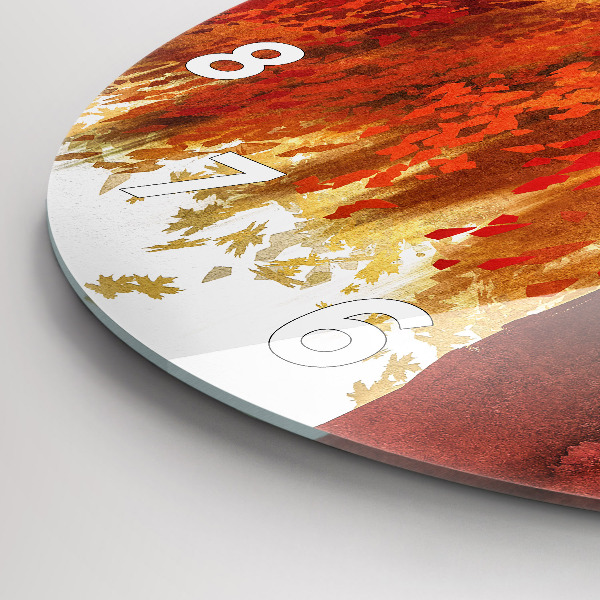 Round glass clock Bride in autumn
