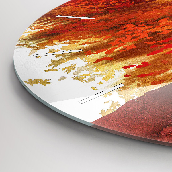 Round glass clock Bride in autumn