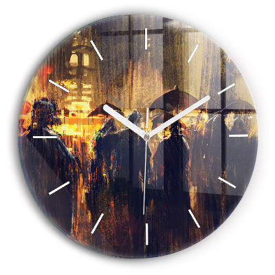 Round glass clock Impressionism in art Market Square