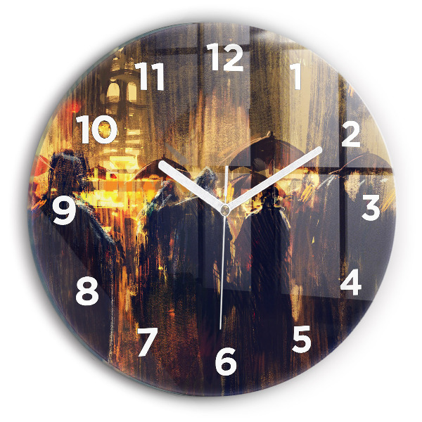 Round glass clock Impressionism in art Market Square