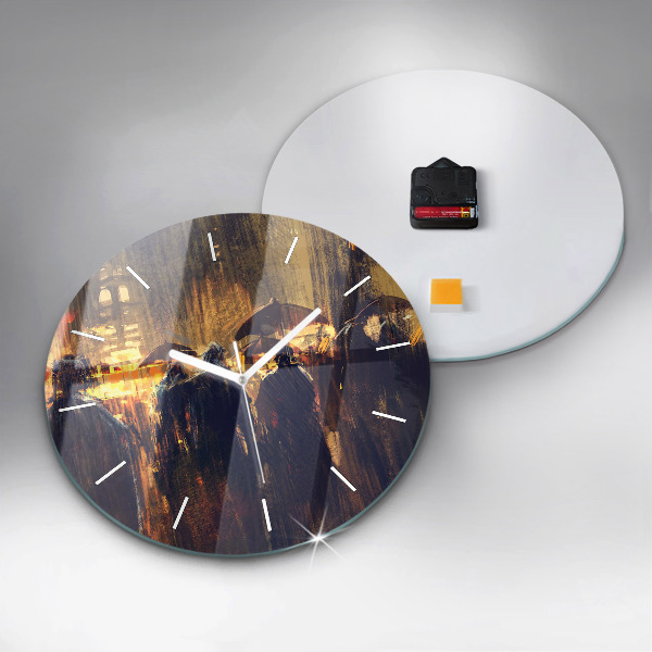 Round glass clock Impressionism in art Market Square