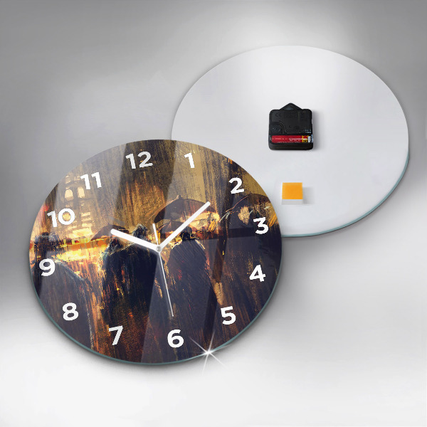 Round glass clock Impressionism in art Market Square