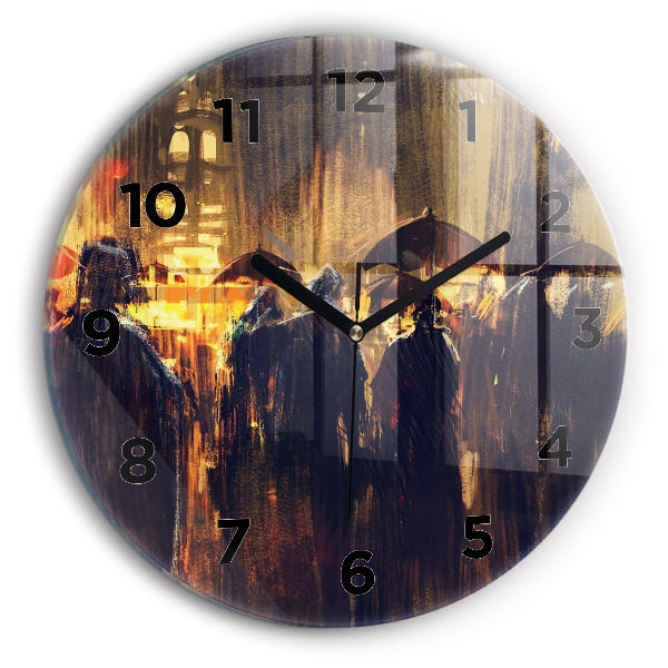 Round glass clock Impressionism in art Market Square