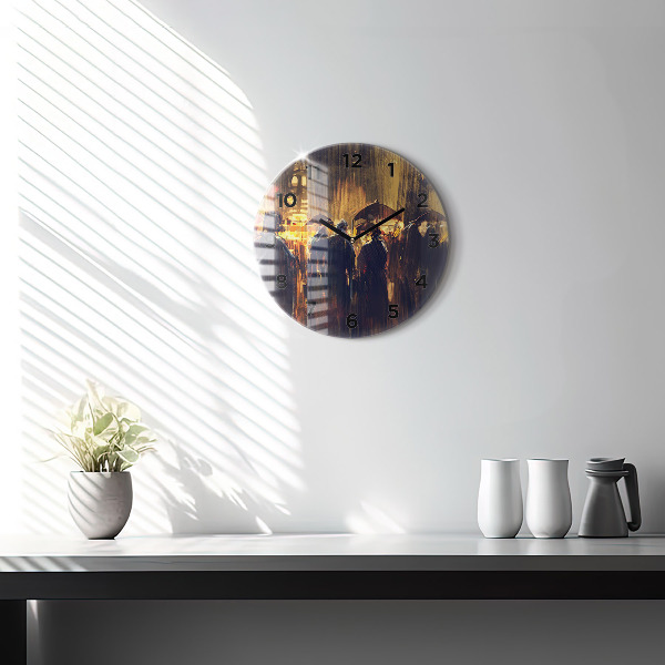 Round glass clock Impressionism in art Market Square