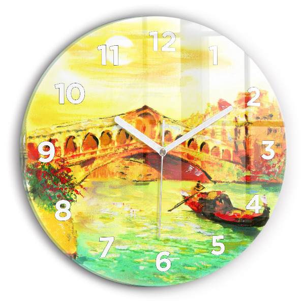 Round glass clock Venice Rialto Bridge