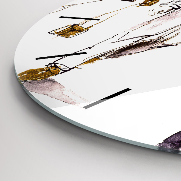 Round glass clock Woman and man
