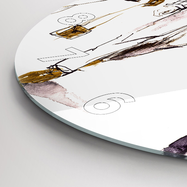 Round glass clock Woman and man