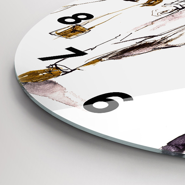 Round glass clock Woman and man