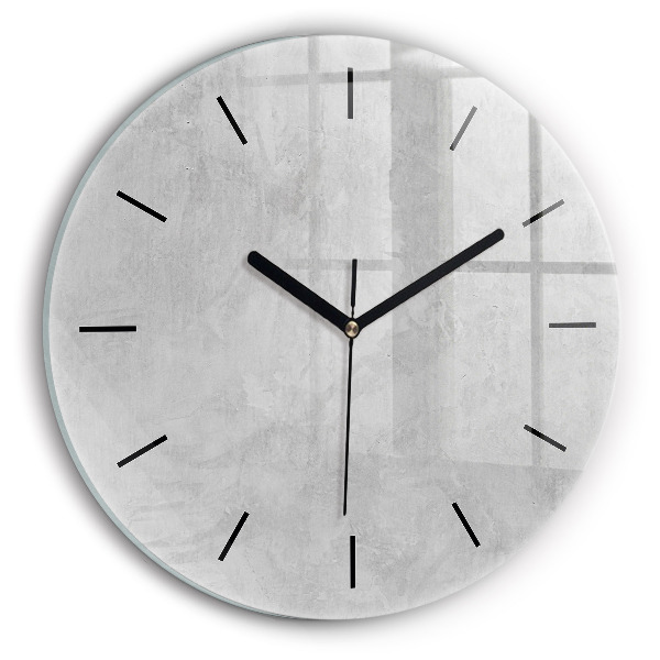 Round glass clock Stone wall