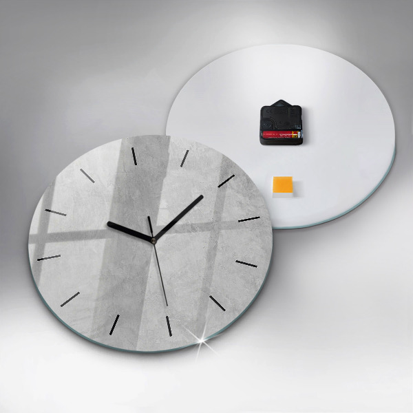 Round glass clock Stone wall