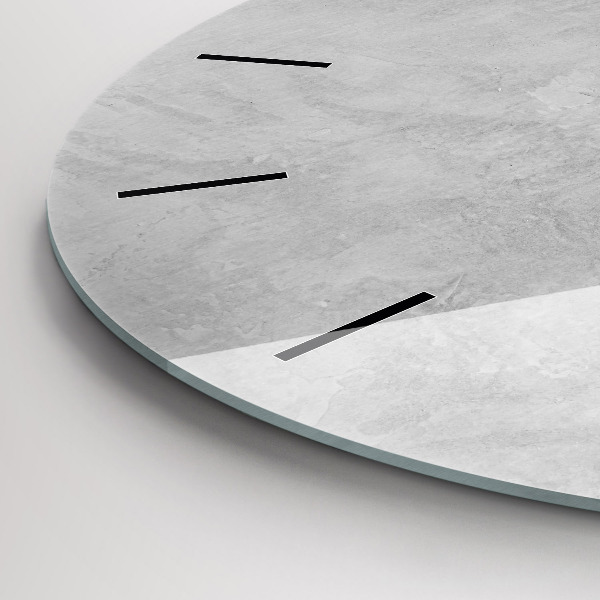 Round glass clock Stone wall