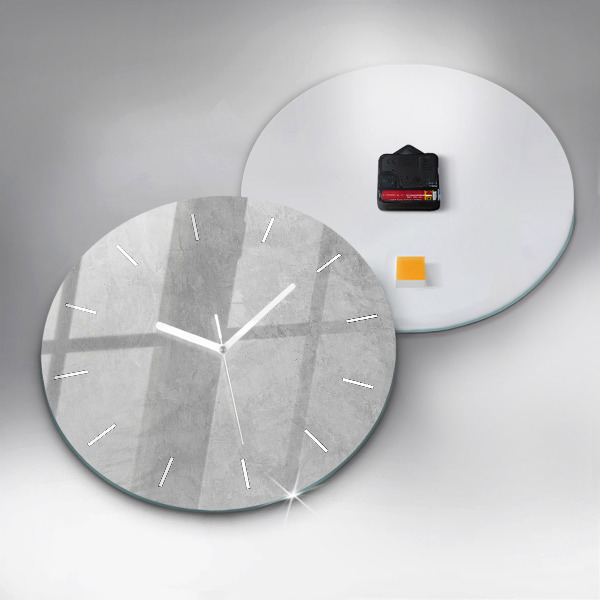 Round glass clock Stone wall