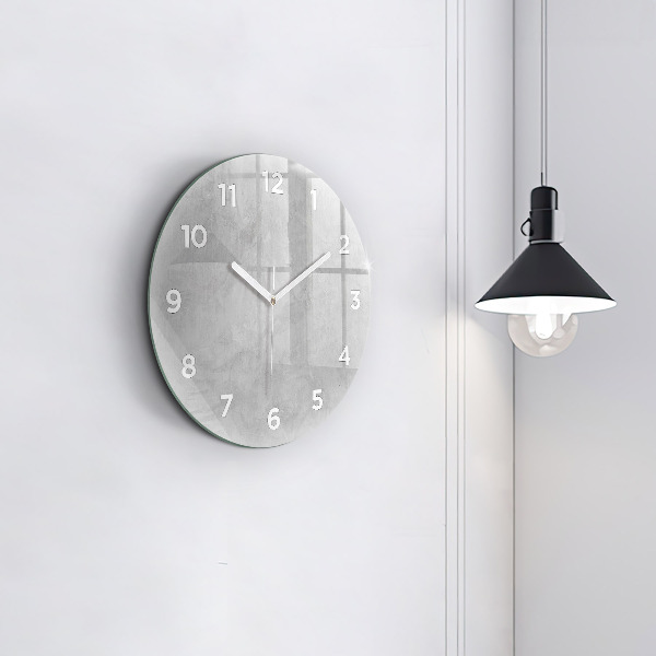 Round glass clock Stone wall