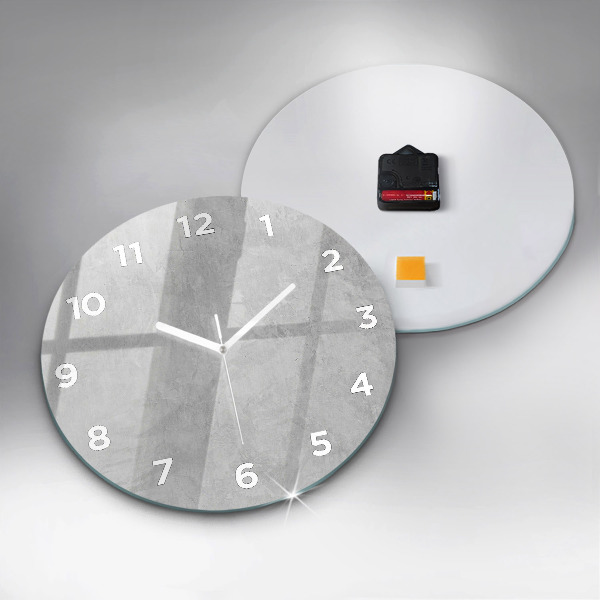 Round glass clock Stone wall