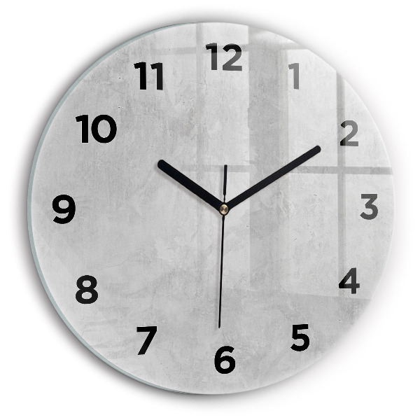 Round glass clock Stone wall