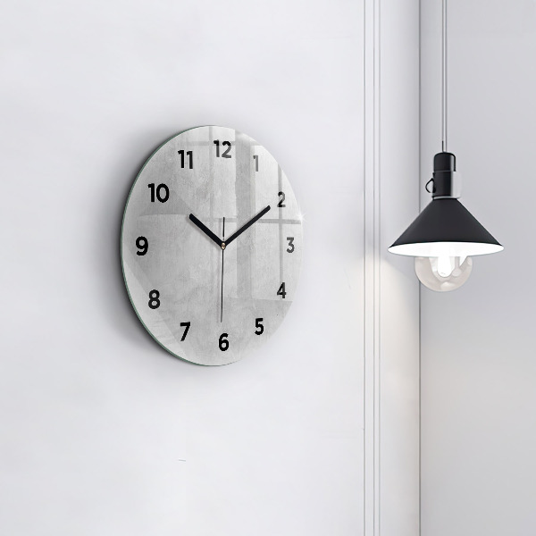 Round glass clock Stone wall