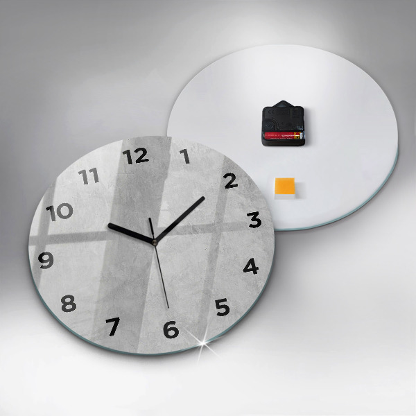 Round glass clock Stone wall