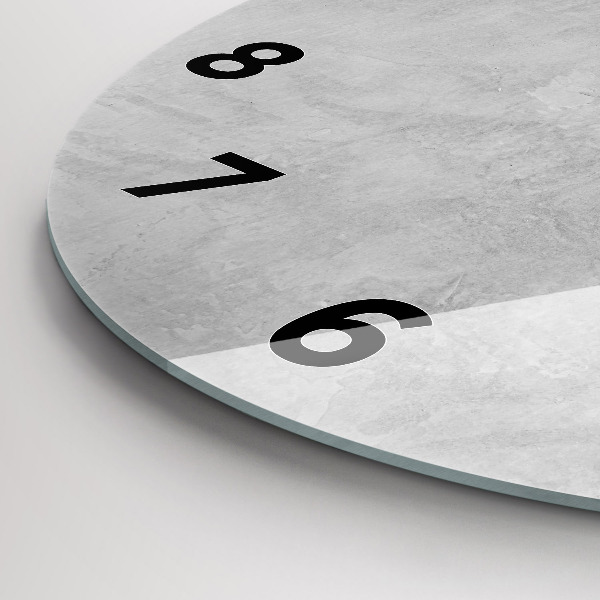 Round glass clock Stone wall