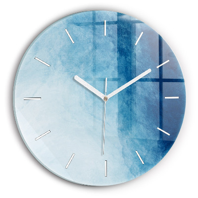 Round glass clock Blue gradient