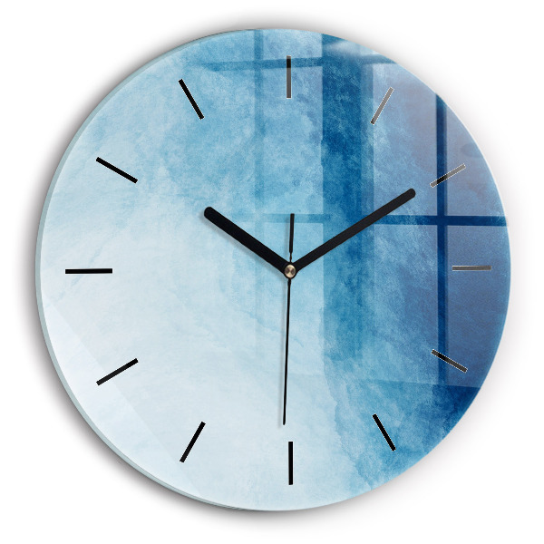 Round glass clock Blue gradient