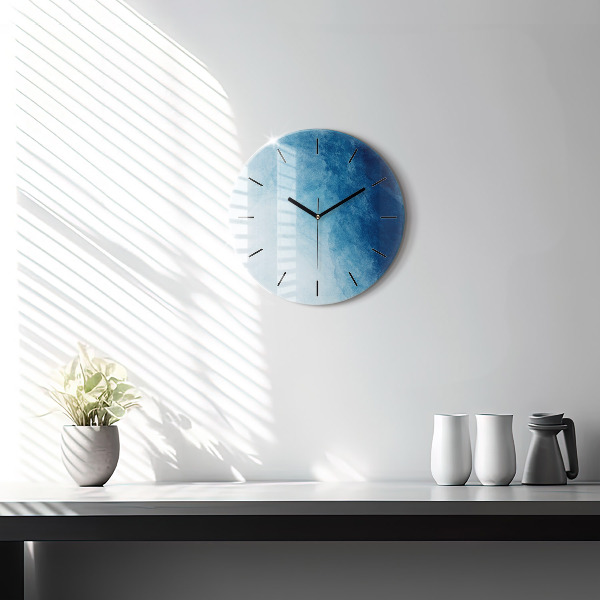 Round glass clock Blue gradient