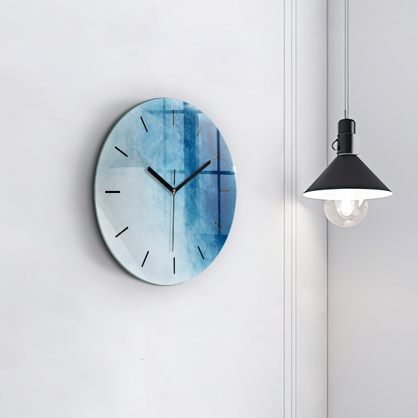 Round glass clock Blue gradient