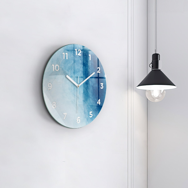 Round glass clock Blue gradient