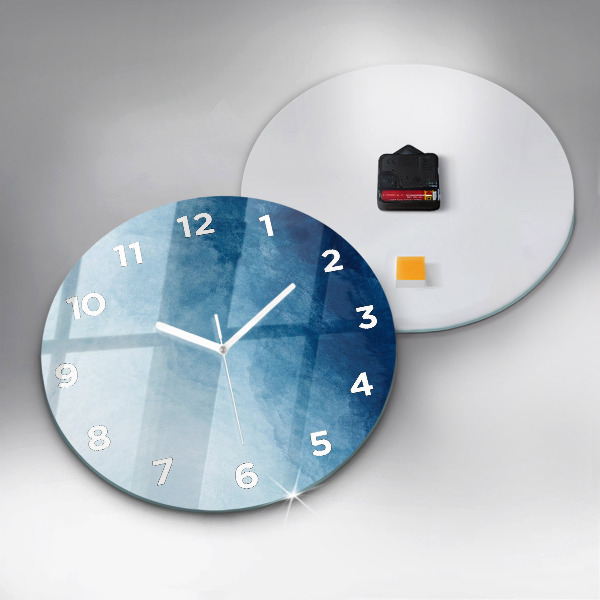 Round glass clock Blue gradient