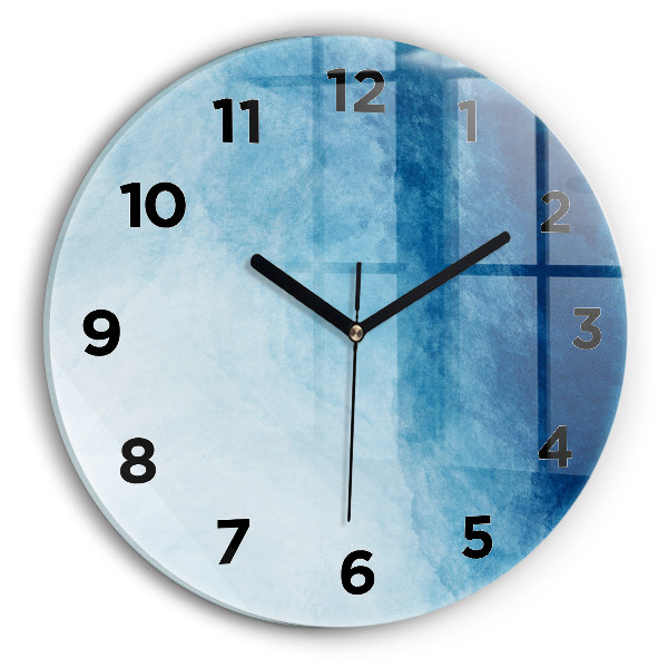 Round glass clock Blue gradient
