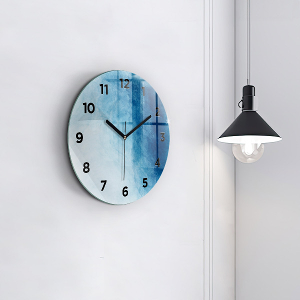 Round glass clock Blue gradient