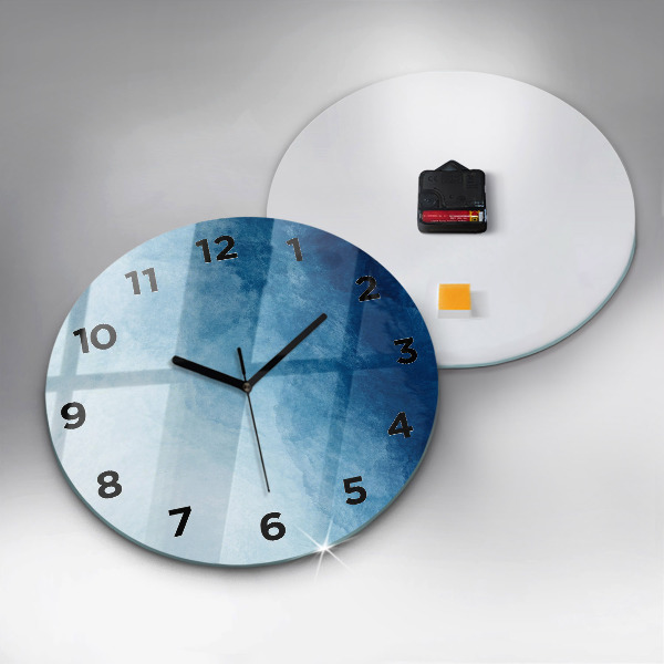 Round glass clock Blue gradient