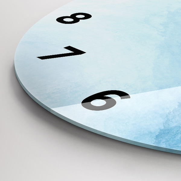Round glass clock Blue gradient