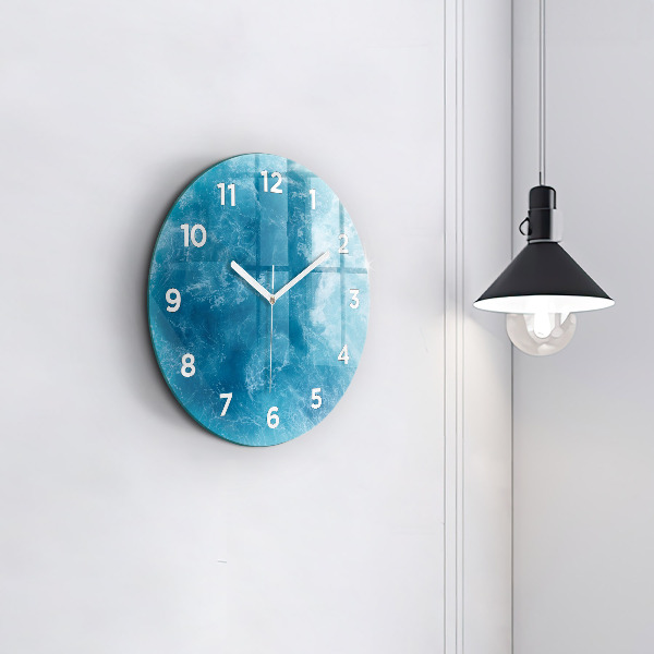 Round glass clock Sea water