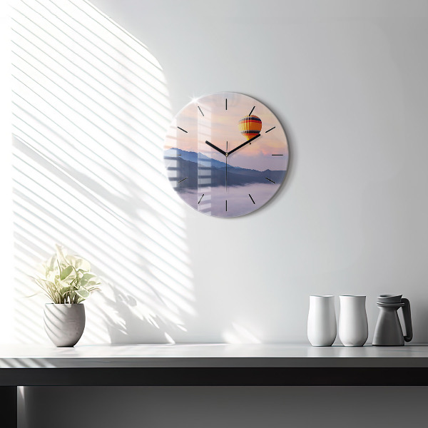 Round glass clock Beautiful Landscape