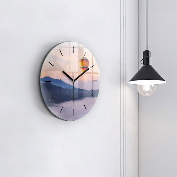 Round glass clock Beautiful Landscape