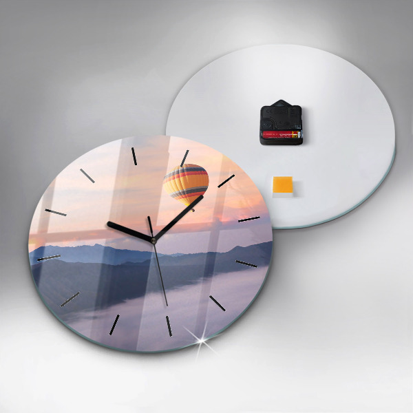 Round glass clock Beautiful Landscape
