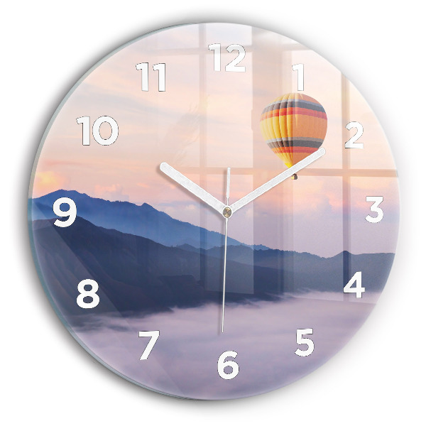 Round glass clock Beautiful Landscape