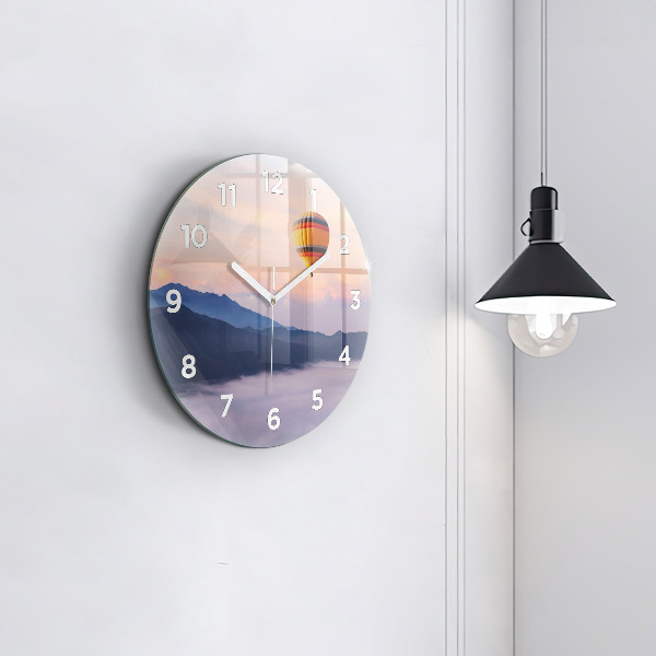 Round glass clock Beautiful Landscape
