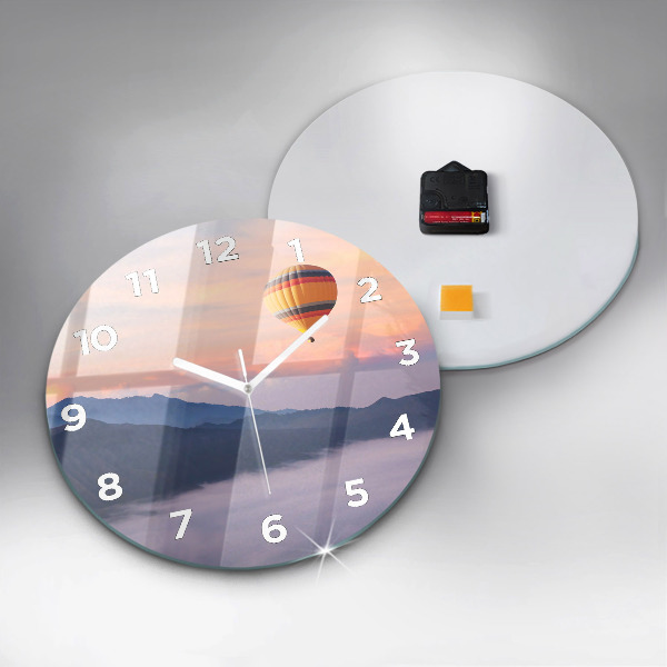 Round glass clock Beautiful Landscape