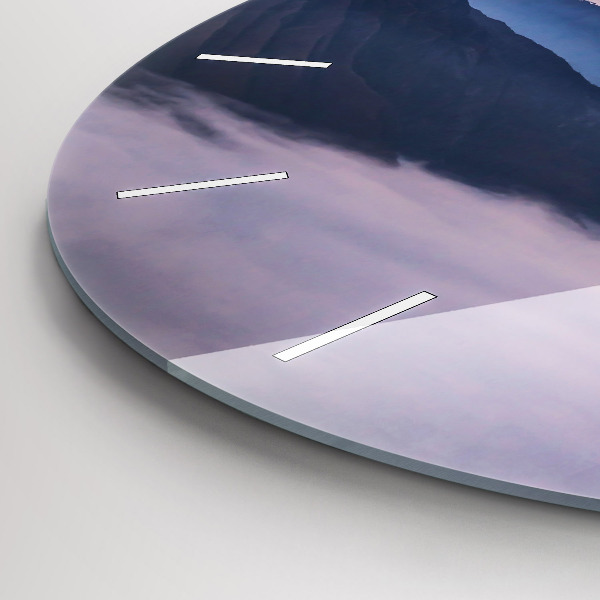 Round glass clock Beautiful Landscape
