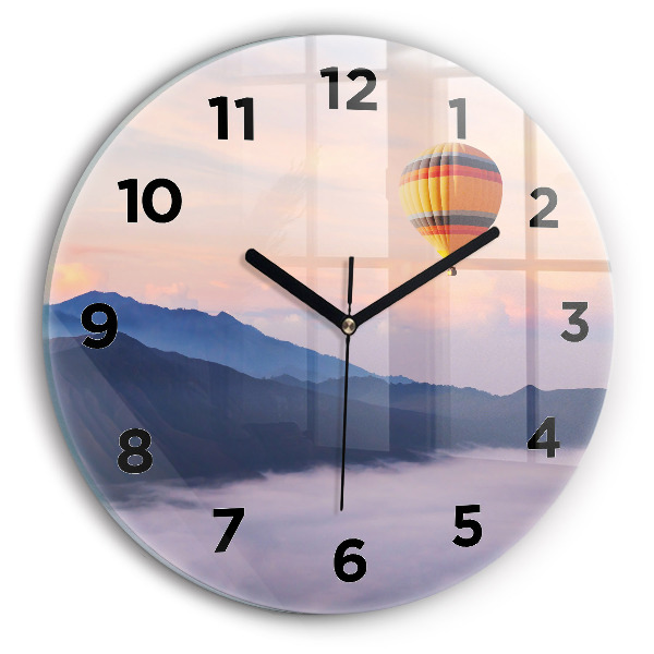 Round glass clock Beautiful Landscape