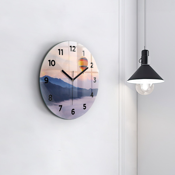 Round glass clock Beautiful Landscape