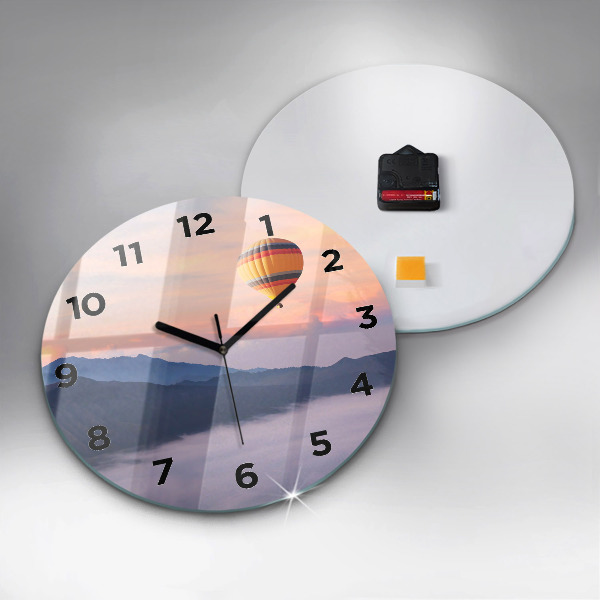 Round glass clock Beautiful Landscape