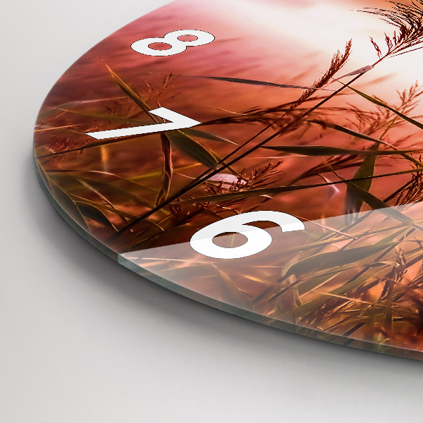 Round glass clock Foggy morning