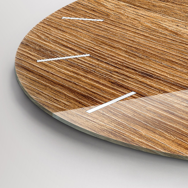 Round glass clock Light wood