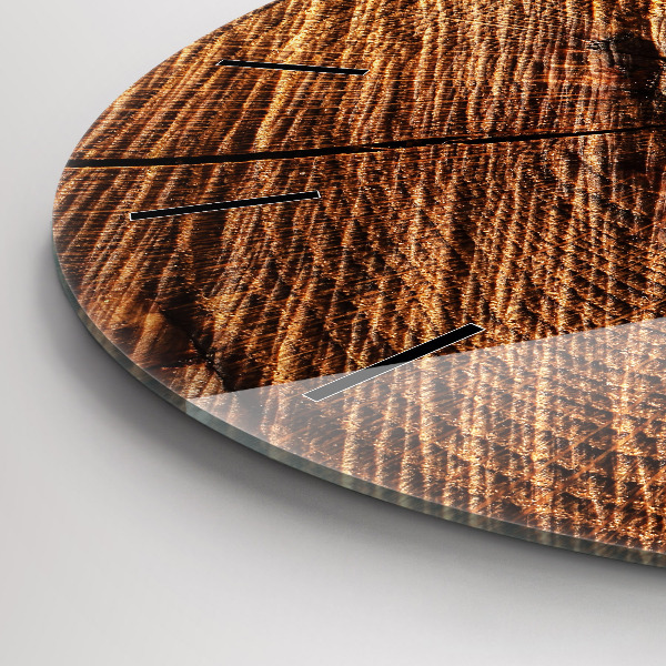 Round glass clock Decorative wood