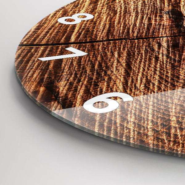 Round glass clock Decorative wood